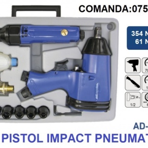SET Pistol Impact + cheie pneumatic 354 Nm 6.3 bari 1/2" ADLER AD-005Z