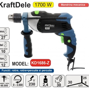 Bormasina cu trei functii 13mm 1700W 1686-Z