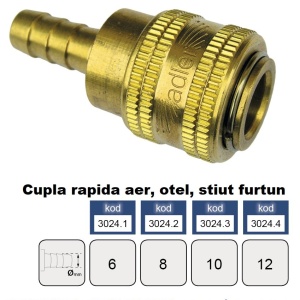 Cupla rapida aer, alama, stiut furtun 12 mm ADLER MA3024.4