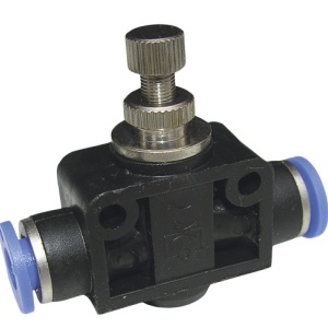Drosel pneumatic de linie SA CONECTOR PLASTIC CU REGLAJ DEBIT 6mm MA0118.08