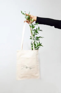 Geanta Tote Bag The Creation of Adam, Evergreen Handmade, Bej, 37 x 30 cm