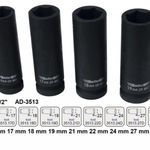 Cheie tubulara de IMPACT 1/2" ADLER AD-3513.18D 18mm varianta lunga