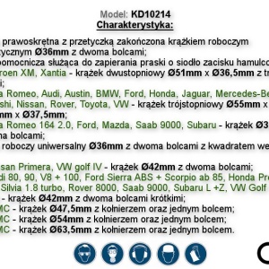Presa etrier universala placute frana, 12 piese KraftDele KD10214