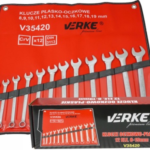 Set chei fixe + inelare combinate 12 piese 8-19mm V35420 Verke