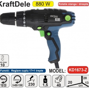 Autofiletanta cu mandrina rapida 10mm cu LED 880W KraftDele KD1673-Z