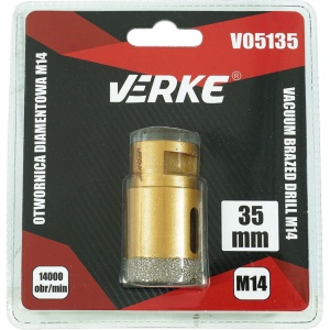 Carota diamantata pentru piatra, gresie si beton 35mm M14 V05135 Verke