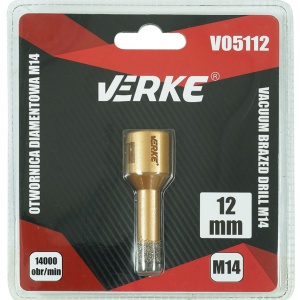 Carota diamantata pentru piatra, gresie si beton 12mm M14 V05112 Verke
