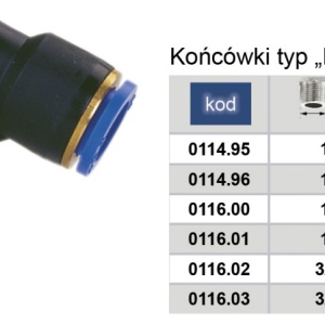 Conectori profesionisti din otel "L" cupla rapida cu diametru Ø8 si filet exterior 1/8" Push-in ADLER MA0114.96