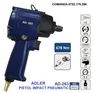 Pistol Impact pneumatic 678Nm 6.3 bari 1/2", ADLER AD-263 Profesional