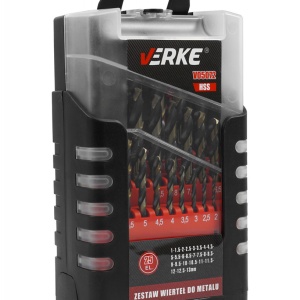 Set 25 burghie pentru metal 1-13mm HSS V05072 Verke