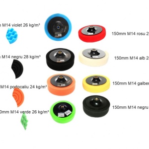 Set de 8 bureti pentru lustruit polisat 150mm M14 diferite granulatii