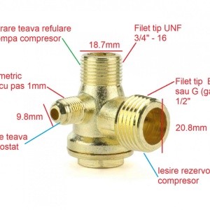 Supapa de sens pentru compresor nr.949 1/2" - 9.8mm - 18.7mm