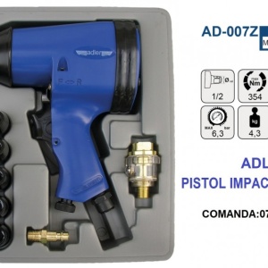 SET Pistol Impact pneumatic 354Nm 6.3 bari 1/2", ADLER AD-007Z PROFI
