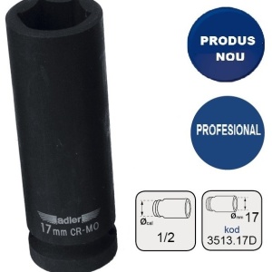 Cheie tubulara de IMPACT 1/2" ADLER AD-3513.17D 17mm varianta lunga