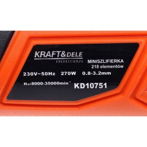 Mini freza electrica 230V 270W 218 piese 35000 rpm KD10751 Kraftdele