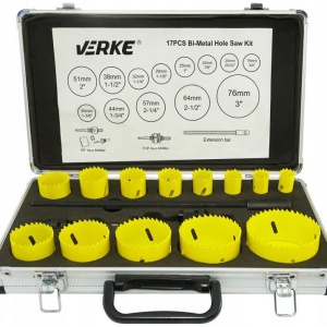Set carote bi-metal 17 piese, geanta, 19-76mm V05090 Verke