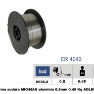 Sarma sudura MIG/MAG aluminiu 0.8mm 0.45 Kg ADLER ER4043 MA0036.0