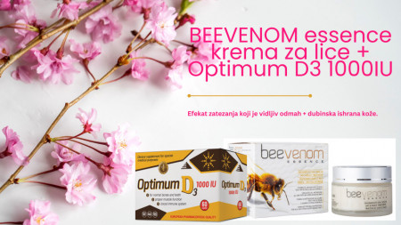 BEEVENOM essence krema za lice + Optimum D3 1000IU