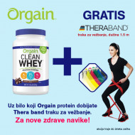 Orgain Whey protein u prahu, 828 g + poklon Thera band traka