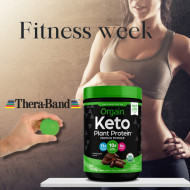 Orgain Keto Protein + Thera Band loptica za jacanje sake plava