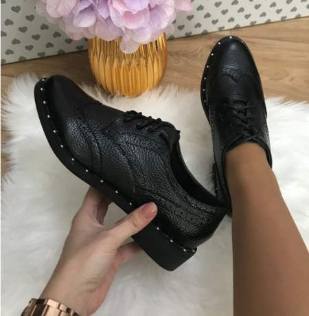 Pantofi dama negri oxford