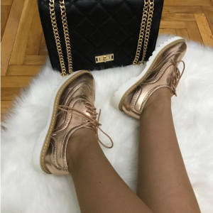 Pantofi dama roz auriu