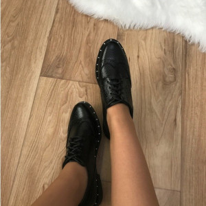 Pantofi dama negri oxford