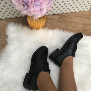 Pantofi dama negri oxford