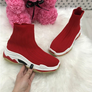 Adidasi dama rosii cu platforma S876