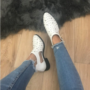 Pantofi dama albi
