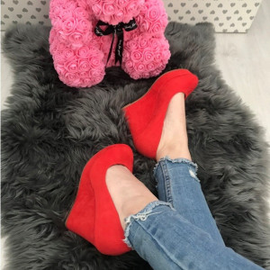 Pantofi dama rosii cu platforma