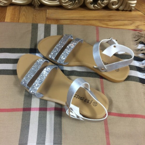 Sandale dama argintii cu sclipici S778