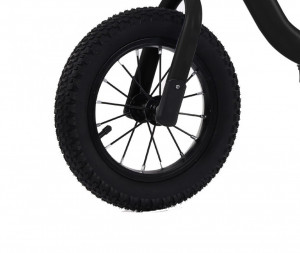 Bicicleta pedagogica fara pedale pentru copii NOVOKIDS™ Splend'Or Balance Bike 120, Cu roti gonflabile din cauciuc de 12" inch, 1-5 ani, Maxim 30 kg, Cadru otel, Roti din spuma cauciucata EVA, Ghidon si sa reglabile pe inaltime, Negru