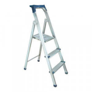 Scara Pliabila Dubla cu Platforma Jackson™, Plianta, Metalica, Design Special Anti-Alunecare, 2+1 Trepte