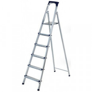 Scara Pliabila Dubla cu Platforma Jackson™, Plianta, Metalica, Design Special Anti-Alunecare, 5+1 Trepte