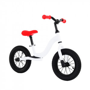 Bicicleta pedagogica fara pedale pentru copii NOVOKIDS™ Splend'Or Balance Bike 120, Cu roti gonflabile din cauciuc de 12" inch, 1-5 ani, Maxim 30 kg, Cadru otel, Roti din spuma cauciucata EVA, Ghidon si sa reglabile pe inaltime, Alb