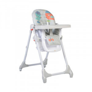 Scaun de masa premium pentru copii si bebe NOVOKIDS™ Kimchi Baby, 6 trepte de inaltime,Pliabil , Centura de siguranta 5 puncte, Spatar reglabil in 3 trepte, Masuta detasabila, Pozitie somn, Cosulet de depozitare, Roti cu frana ,Gri