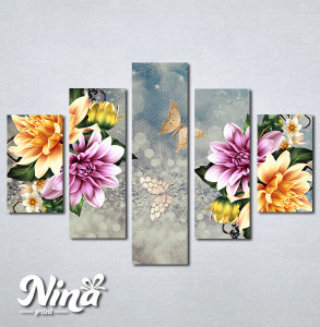 Slike na platnu Leptiri i cvet Nina405_5