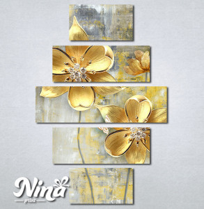 Slike na platnu Zlatni apstraktni cvet Nina369_5