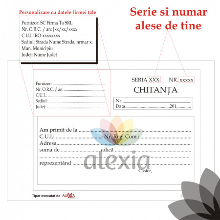 Chitantier personalizat