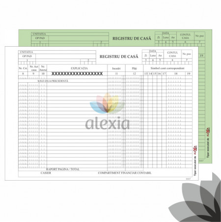 Registru de casa A4 autocopiativ
