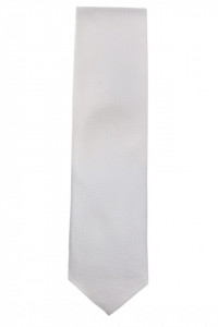 Cravata barbati, model ingust, aspect texturat, 5 x 174 cm, NO6185, Alb