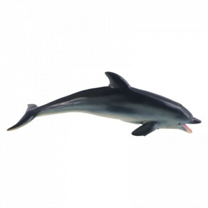 Figurina, Delfin, material moale, 21 cm, Gri