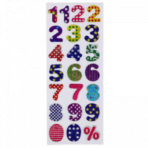 Set Sticker 3D pentru copii, Cifre, 22 piese, CB242, 2 cm, Multicolor