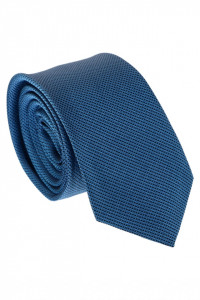 Cravata barbati, model ingust, aspect texturat, 5 x 174 cm, NO7547, Albastru