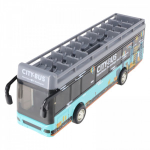 Autobuz din metal, 19 cm, NO931, Bleu
