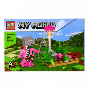 Set de constructie, Minecraft si oponentul roz, 25 piese