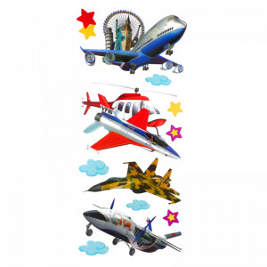 Set Sticker 8D pentru copii, Avioane, decor camera, HY-06, Multicolor