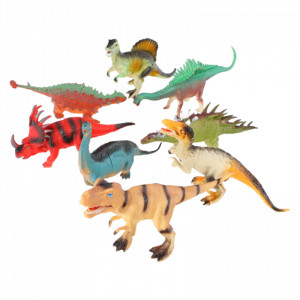 Set 6 figurine, Tribul dinozaurilor, NO30385, 15 cm, Multicolor