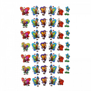 Set Sticker 3D pentru copii, Fluturi, 41 piese, ALP227, 2.5 cm, Multicolor